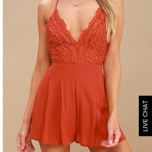 Lulus Backless Lace Romper